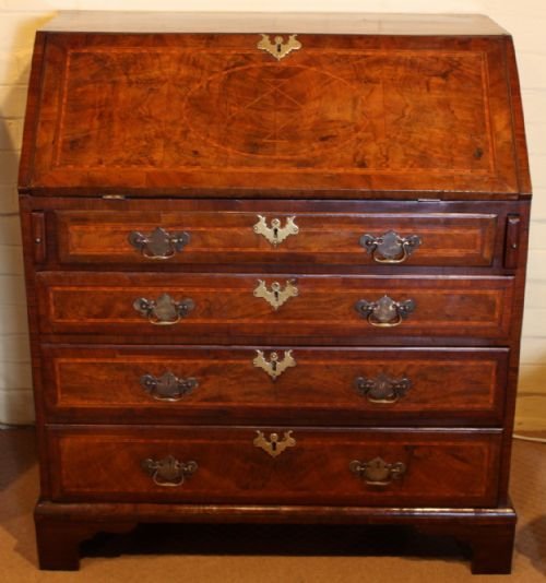 George III Walnut Fall Front Bureau