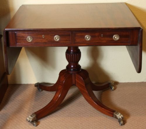 Mahogany Sofa Table on Pedestal Base