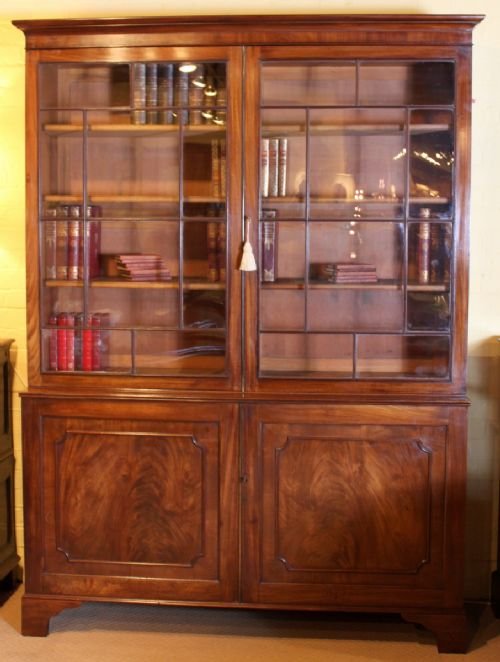 George III Mahogany Cupboard Bookcase