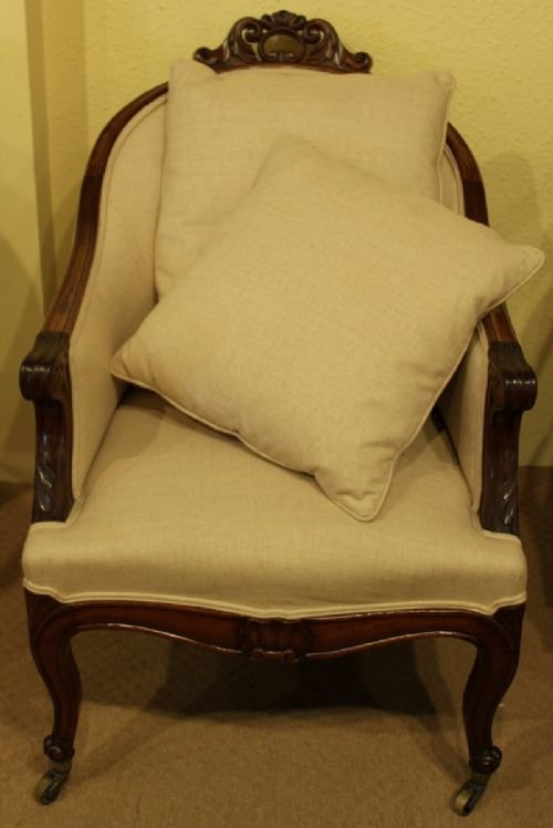 A Pair of 19th Century French Mahogany Bergeres