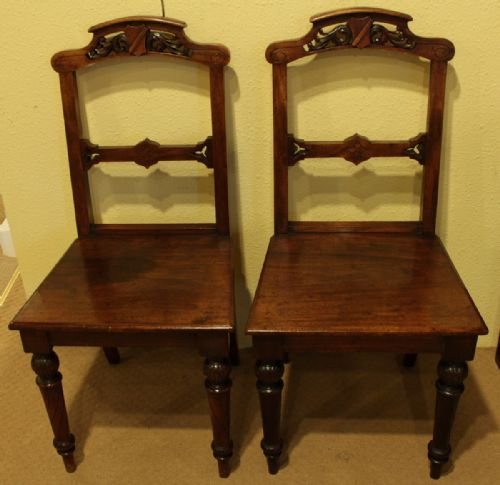 Pair of Good Quality Late 19th Century Mahogany Hall Chairs