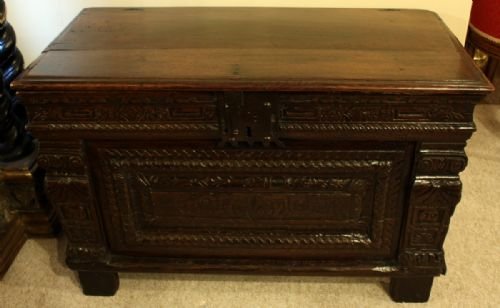 A Magnificent Elizabethan Oak Coffer