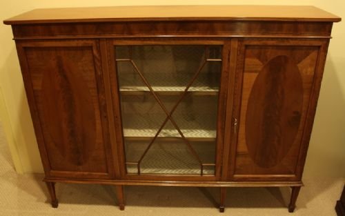 Edwardian Inlaid Three Drawer Bookcase