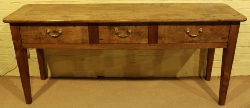 A French Elm Three Drawer Long Server