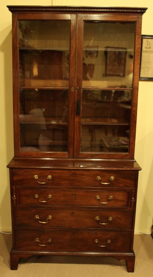 George III Mahogany Secretaire Bookcase