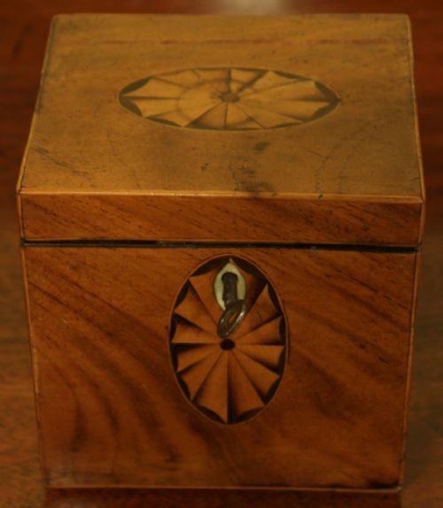 Sheraton Period Mahogany Tea Caddy