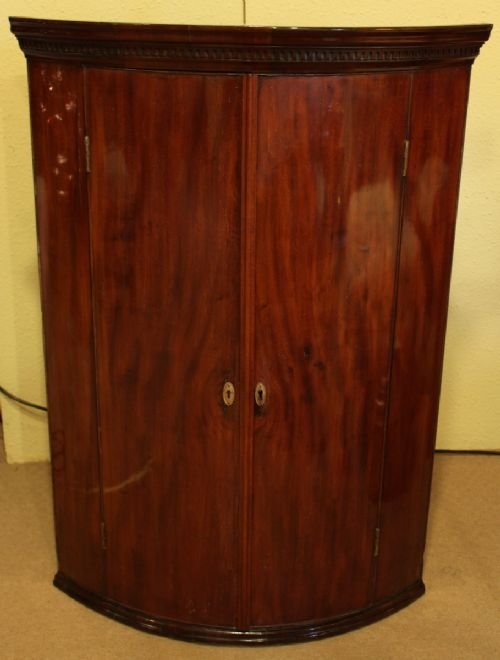 19th Century Mahogany Two Door Corner Cupboard