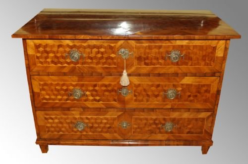 A 19th Century Continental Walnut Commode Chest of Drawers
