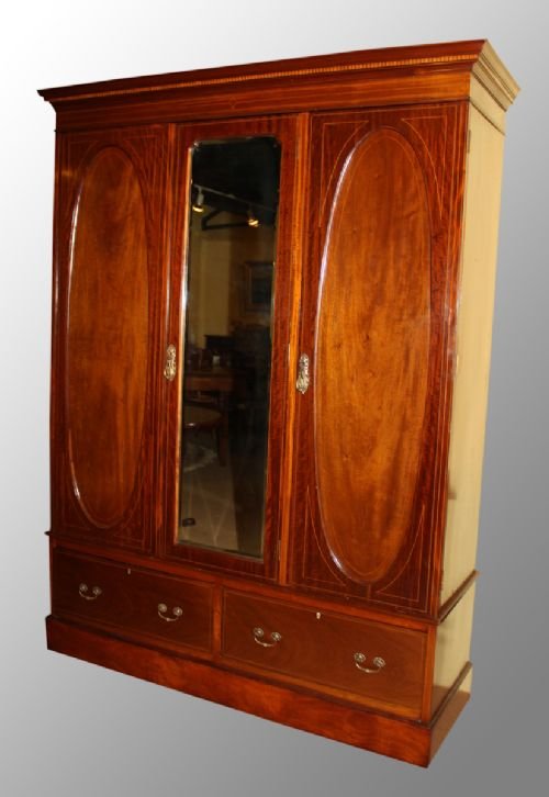 Waring & Gillows Mahogany Triple Wardrobe
