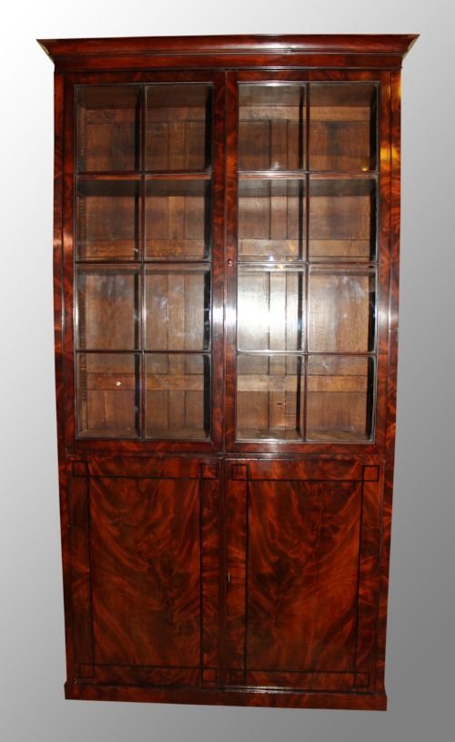 Regency Mahogany Bookcase Cupboard