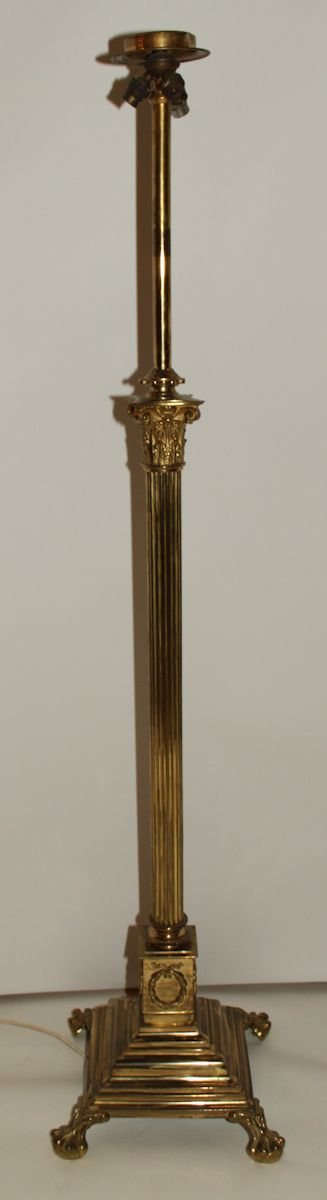 Brass Corinthian Column Standard Lamp