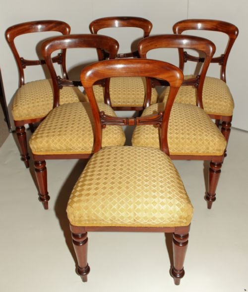 6 Superb Quality Victorian Mahogany Balloon Back Chairs