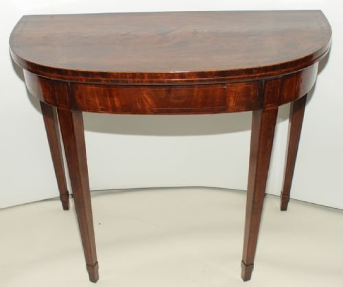 George III Mahogany and Rosewood Inlaid Card Table