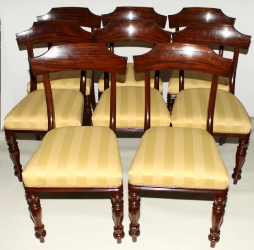 Eight William IV Mahogany Dining Chairs