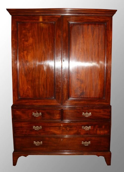 George II Mahogany Linen Press