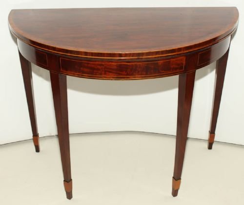 Sheraton Mahogany Rosewood Banded Card Table