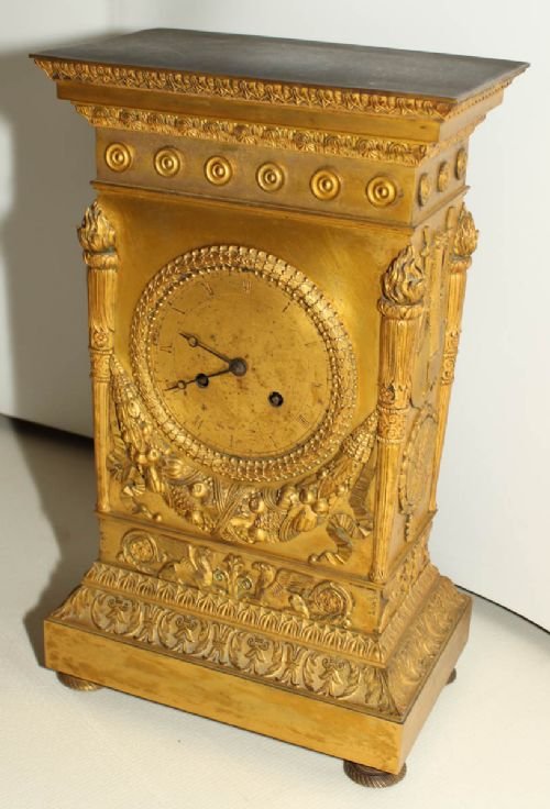 A Superb Quality French Empire Period Ormolu Clock