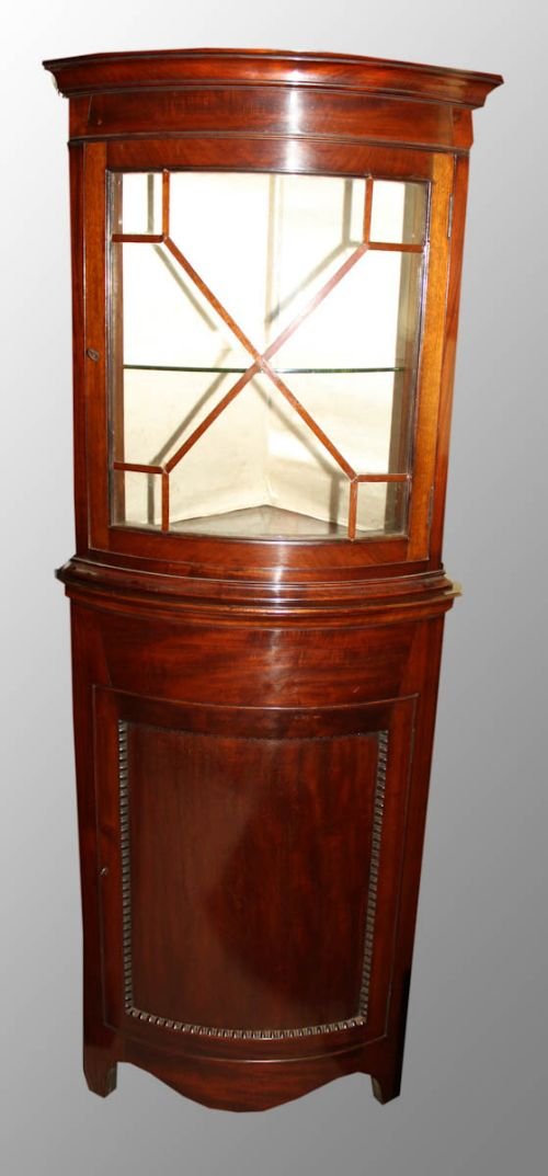 Unusual Small Bowfront Corner Cabinet
