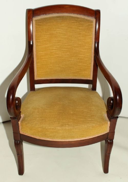 Charles X Fauteuil in Mahogany