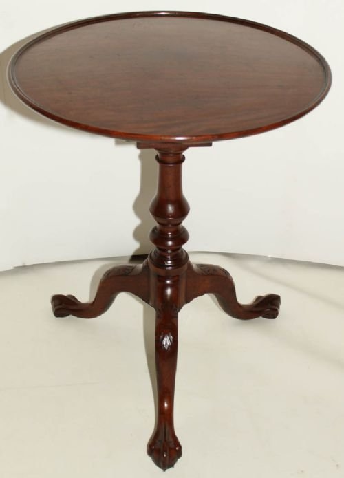 George III Mahogany Dish Top Bird Cage Tripod Table