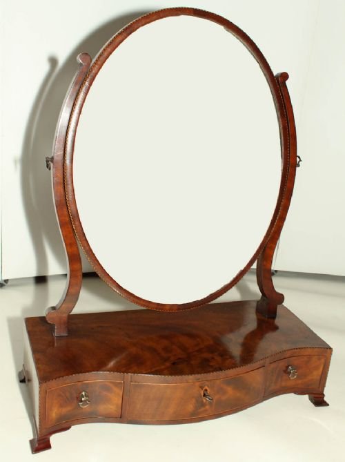 George III Serpentine Mahogany Boxbase Mirror