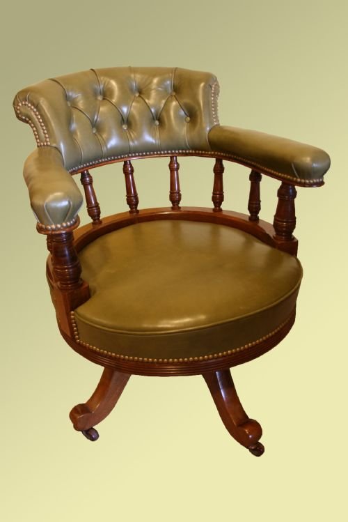 Walnut Leather Desk Chair