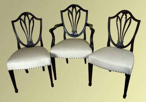 Set of 10 Hepplewhite Style Dining Chairs