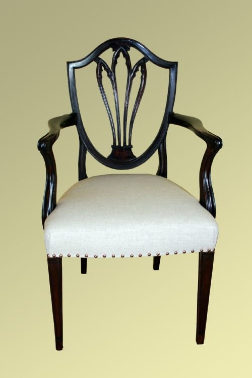 fig 1. Set of 10 Hepplewhite Style Dining Chairs
