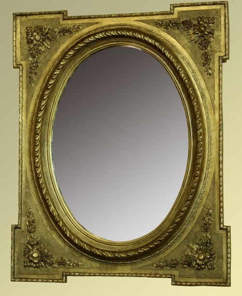 Early 20th Century Oval Bevel Mirror