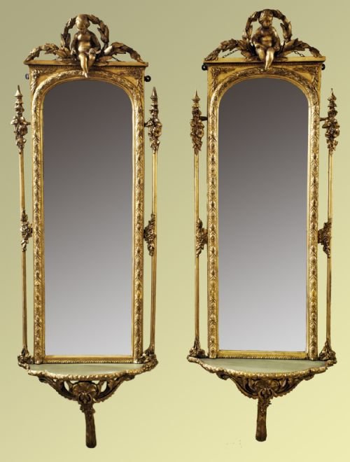 Pair of 19th Century Decorative Pier Mirrors