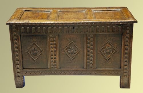 Late 16th, Early 17th Century Oak Coffer