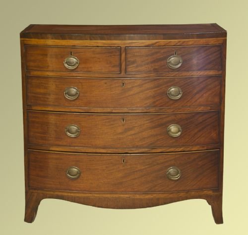 Mahogany Cross-banded Bowfront Chest of Drawers