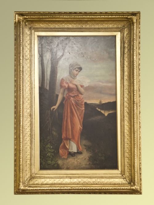 Late 19th Century Oil on Canvas "Faraway Thoughts"