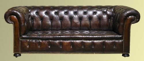 Victorian Leather Chesterfield Sofa