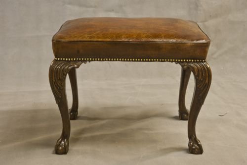 Late 19th Century Mahogany Carved Leg Stool