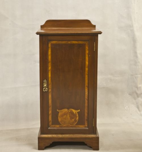 Mahogany Inlaid Arts and Craft Bedside Cupboard