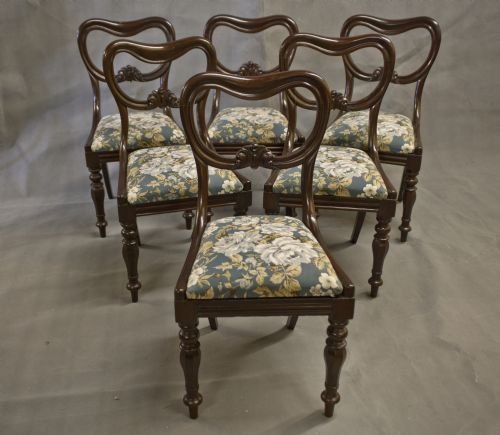 Set of 6 Victorian Mahogany Dining Chairs