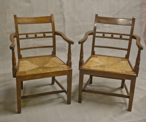 Pair of Early 19th Century Oak Arm Chairs