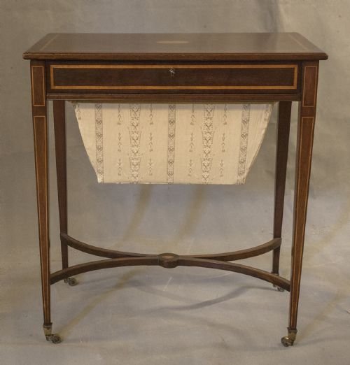 Edwardian Inlaid Sewing Table