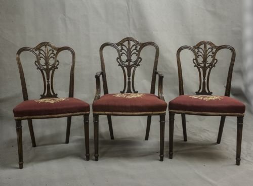Set of Eight Chippendale Style Dining Chairs