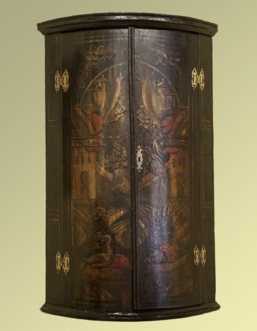 18th Century Lacquered Corner Cupboard