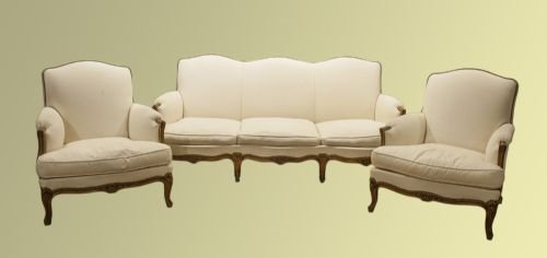 An Elegant Louis Xv Style Three Piece Suite