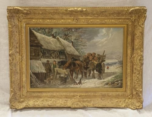 'Winter' by Henry Charles Woollett Oil on Canvas