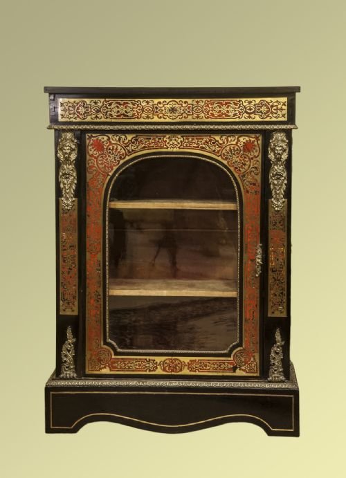 Ebonised Brass and Boulle Work Side Cabinet