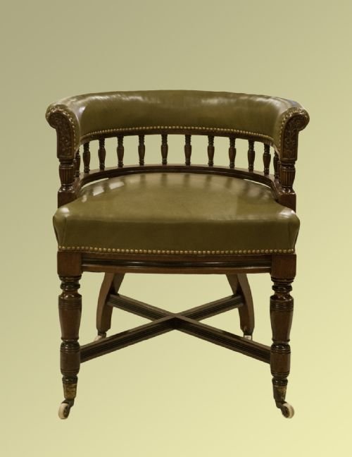 Victorian Walnut Desk Chair in the Style of Shoolbred