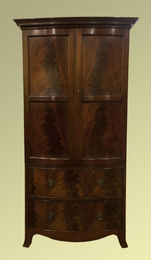 A Late Victorian Two-door Bowfront Wardrobe