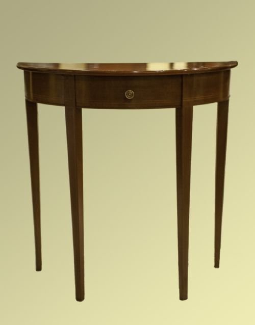 Inlaid Mahogany Demi-lune Console Table