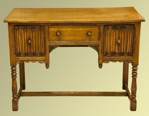 Oak Linenfold Low Boy Circa 1910