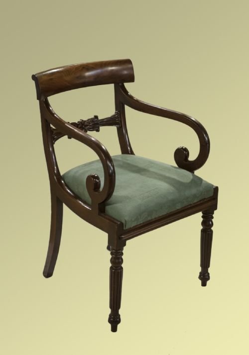George IV Mahogany Bar-back Elbow Chair