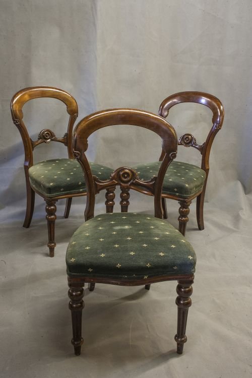 Set of Six Mahogany Balloon-back Dining Chairs